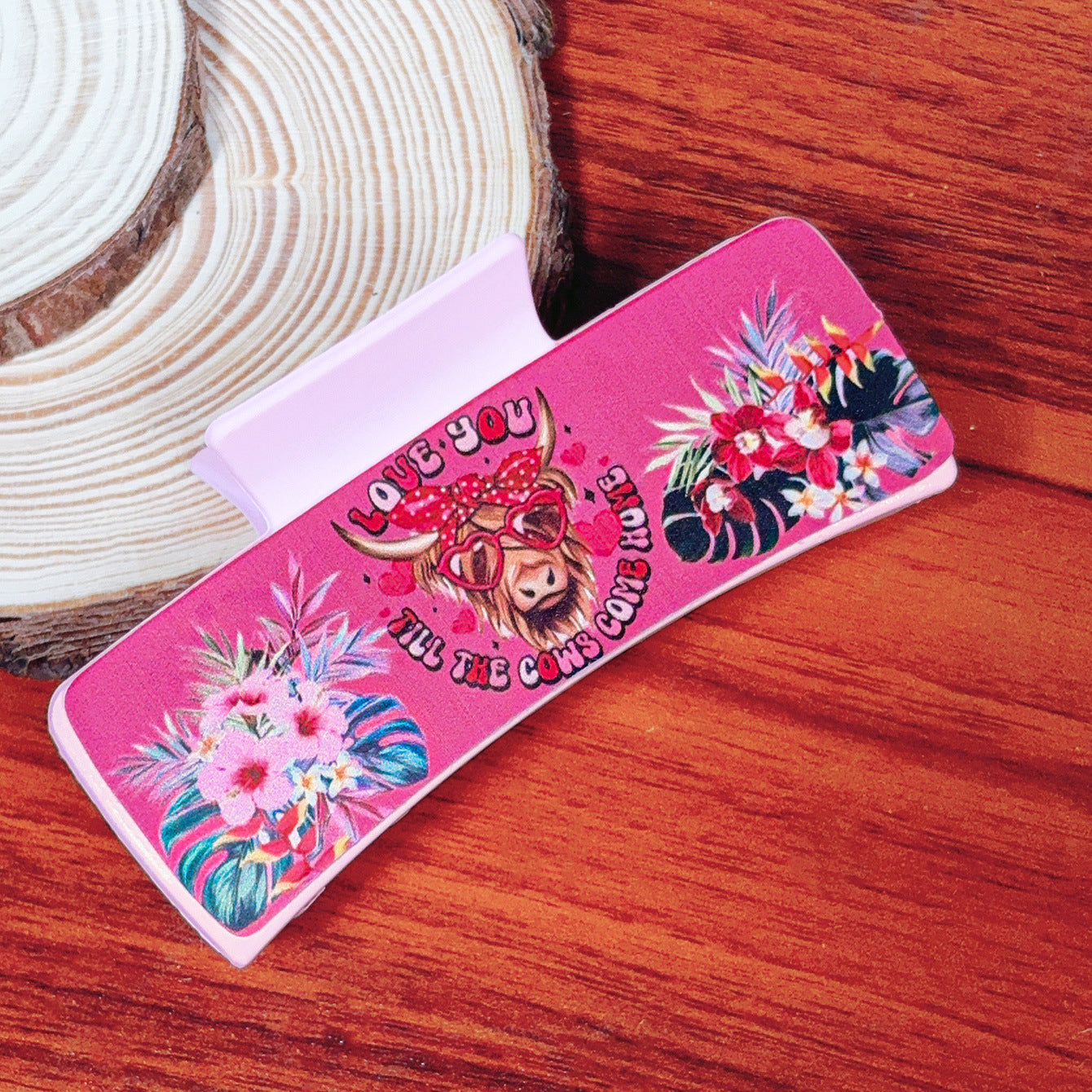 Wholesale  Bohemian Shark Clip with Western Cowboy Cowhead Square Leather Grip
